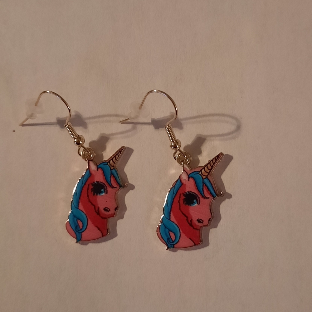 Pink/Blue Unicorn Earrings
